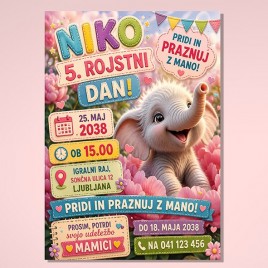 Otroško vabilo 3 A 8