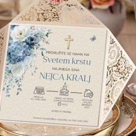Vabilo za sveti Krst 46 - LASERSKO IZREZANA ČIPKA